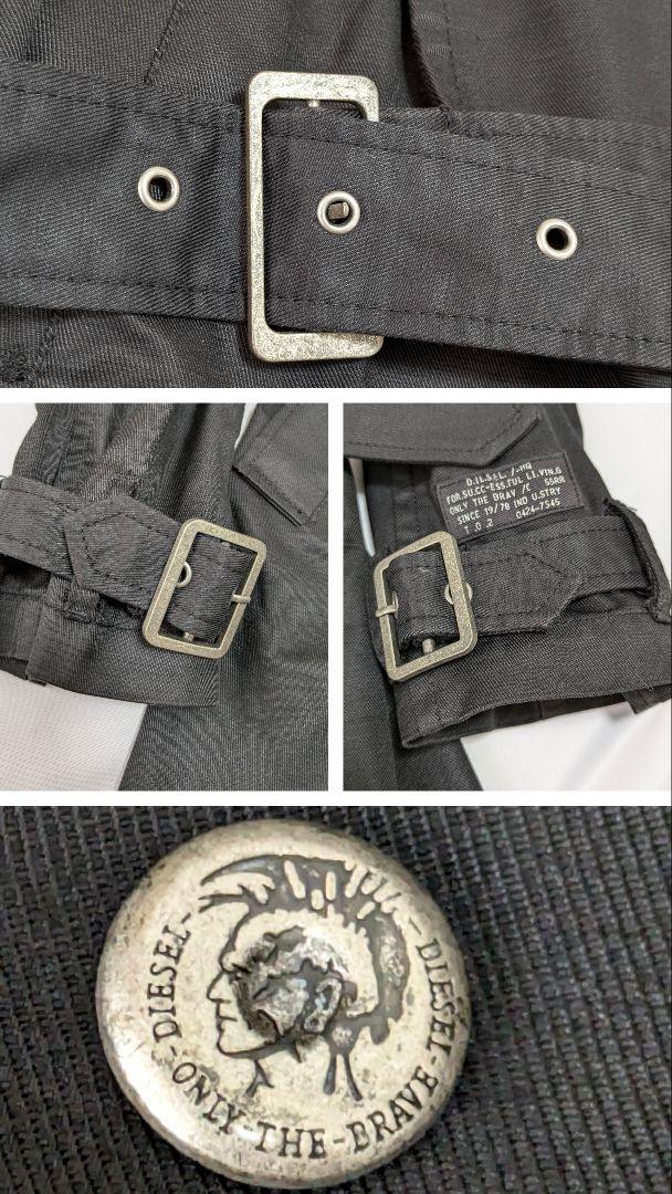 【極美品】DIESEL トレンチコート ベルト付き　サイズM ブラック