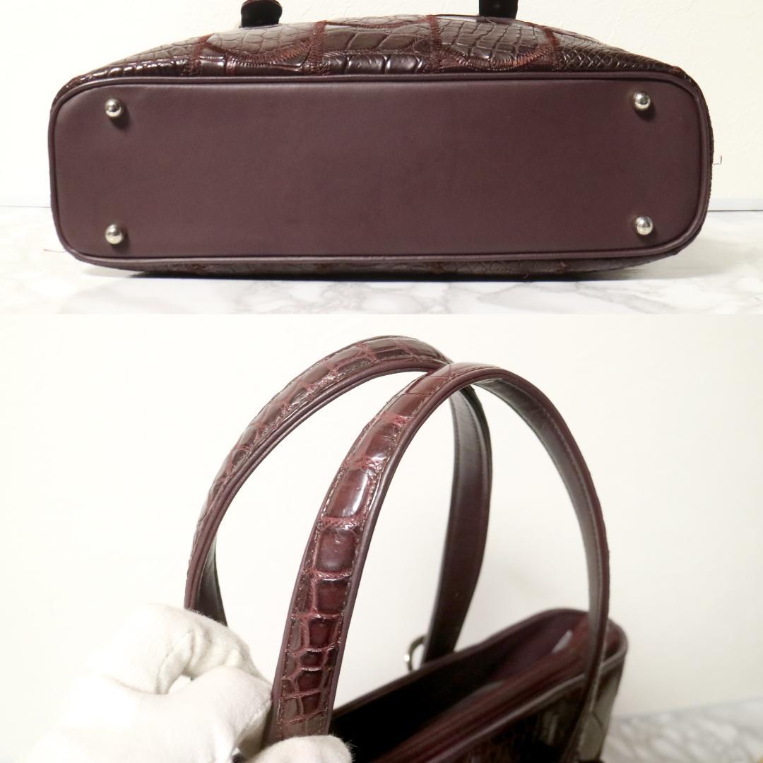 今年人気のブランド品や 超美品 JRA認証品 クロコダイルワインレッドマット仕上げ定価15万円 バッグ