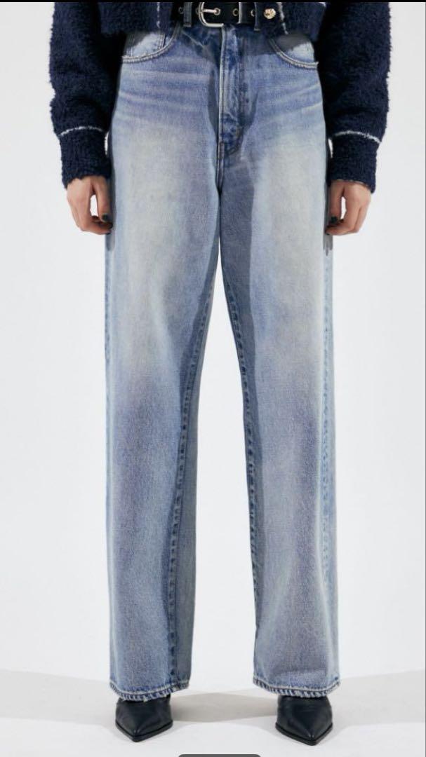 MOUSSY HW DAMAGE LOOSE STRAIGHTデニム 23インチ