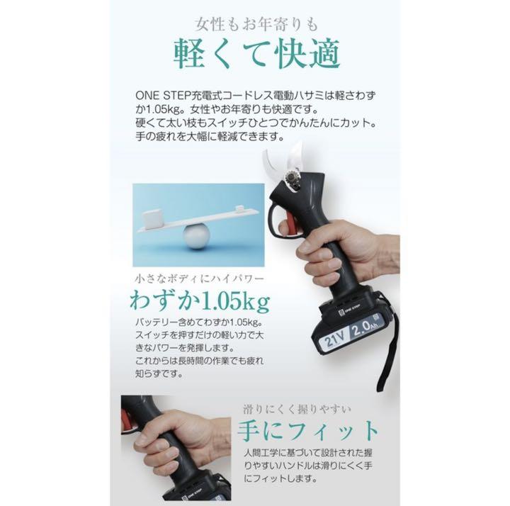 剪定ばさみ 電動 ケース付き 園芸用 コードレス 充電式 剪定