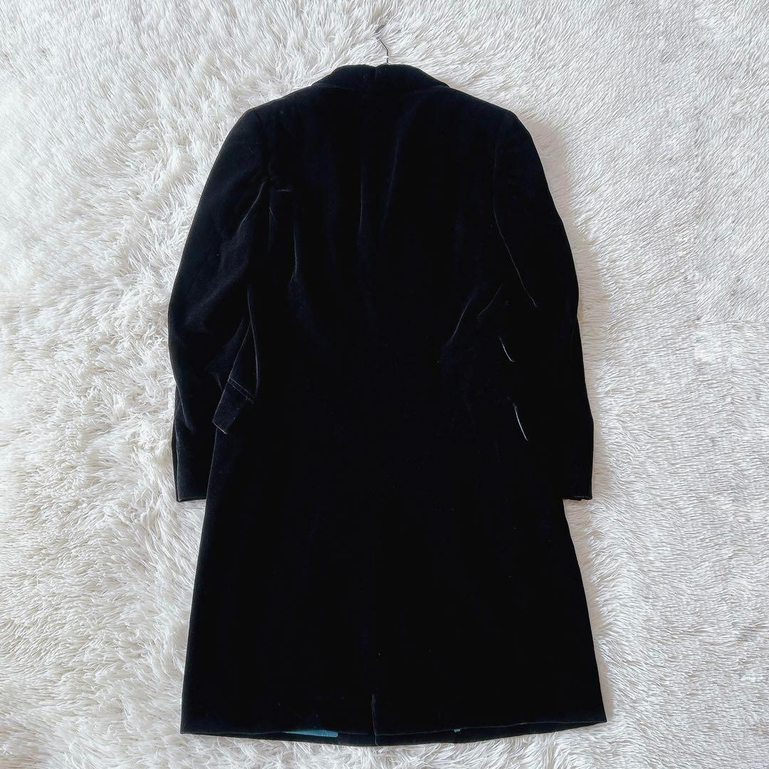 【入手困難】D&G　ベロアチェスターコート　総柄裏地　ロングコート　黒　44SM