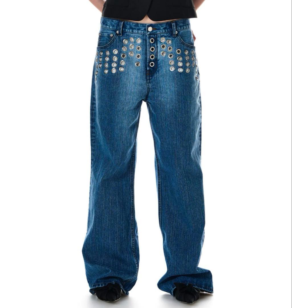 BEEDEN METAL EYELET SEMI LOOSE DENIM
