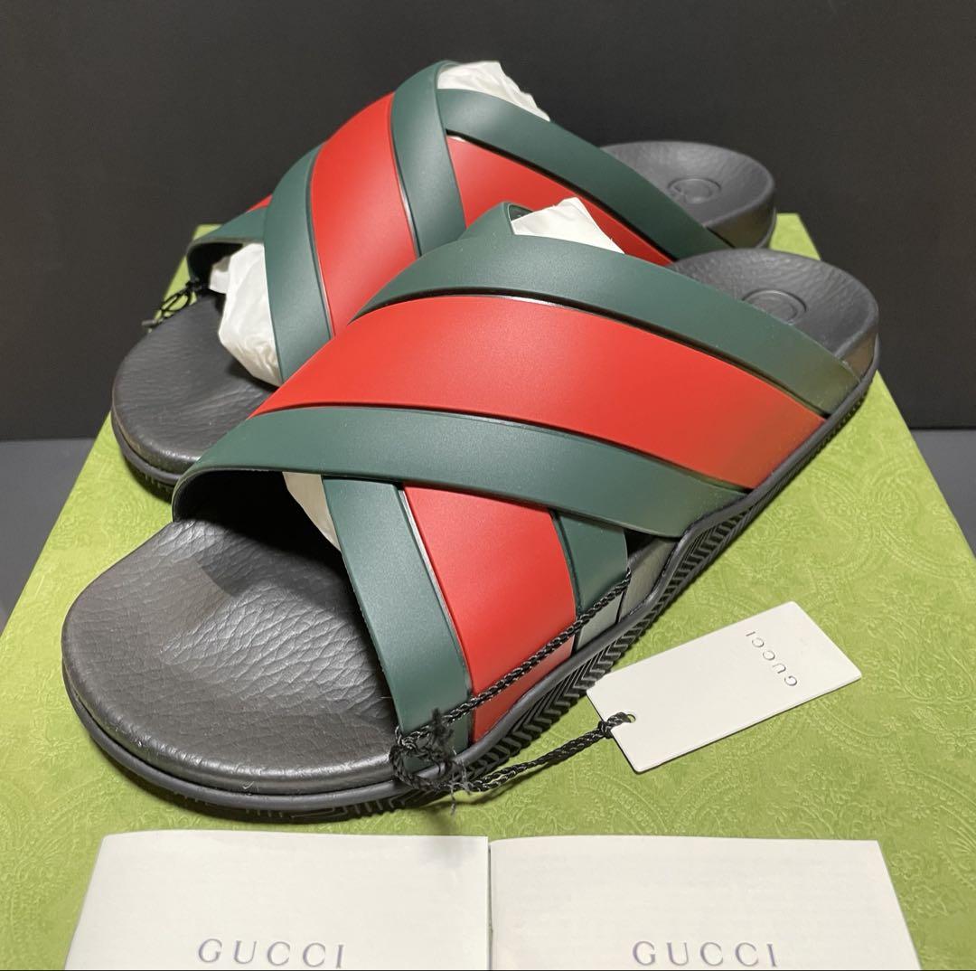 新品 未使用 GUCCI グッチ GG スライド ラバー サンダル 11 30㎝