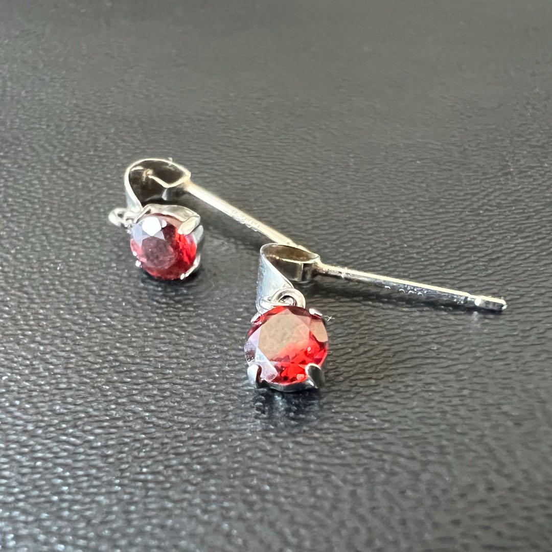 プラチナ レディース ピアス PT900 色石 揺れる ピアス 2石