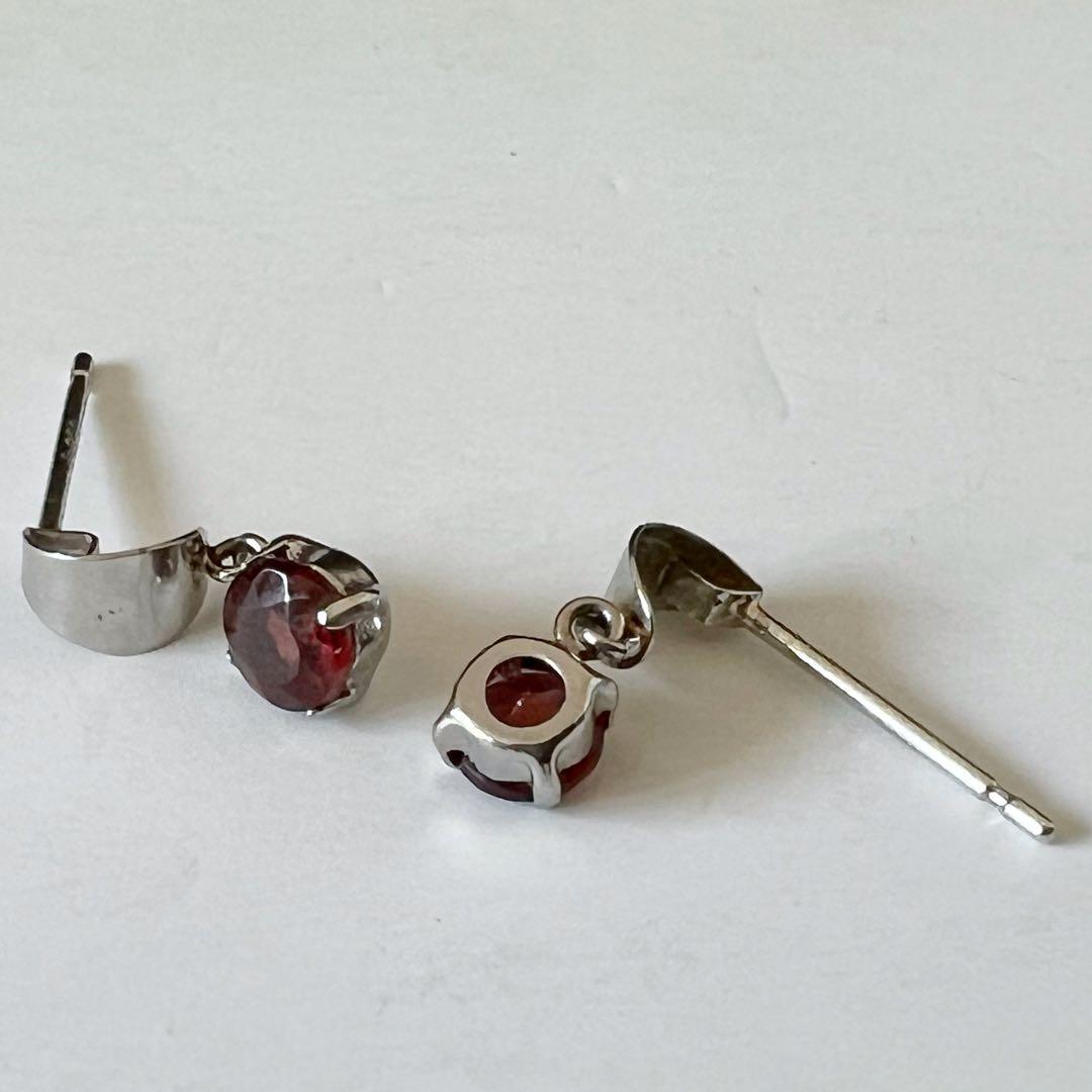 プラチナ レディース ピアス PT900 色石 揺れる ピアス 2石