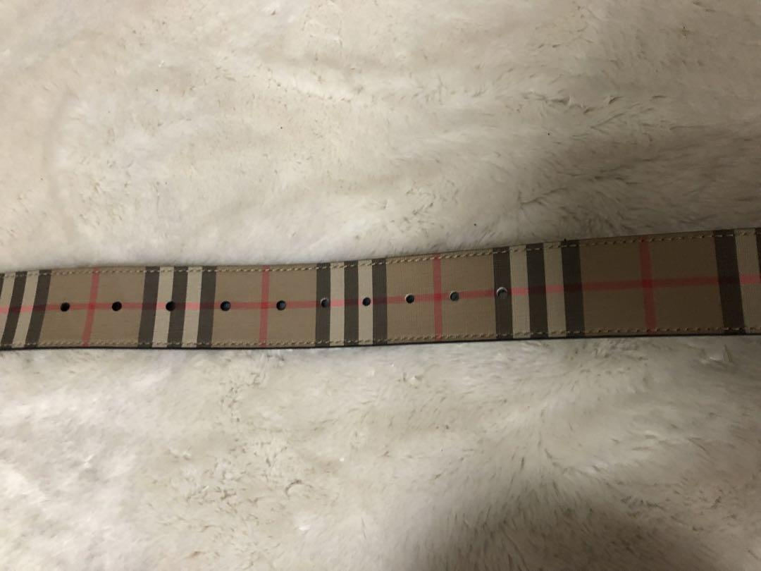 Burberry チェック柄 レザーベルト - メルカリ