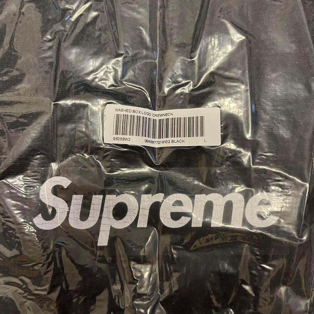 トップス Supreme Washed Box Logo Crewneck Black L