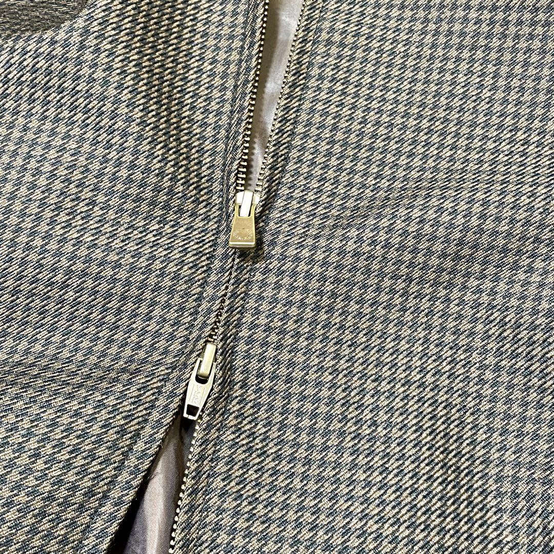 【美品】FRED PERRY シップス別注　ハリントンジャケット　ウール　千鳥柄