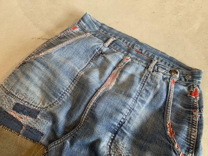 スウェーデ 40s Vintage Denim ranch pants CUY5S-m77554298586 ジーンズ
