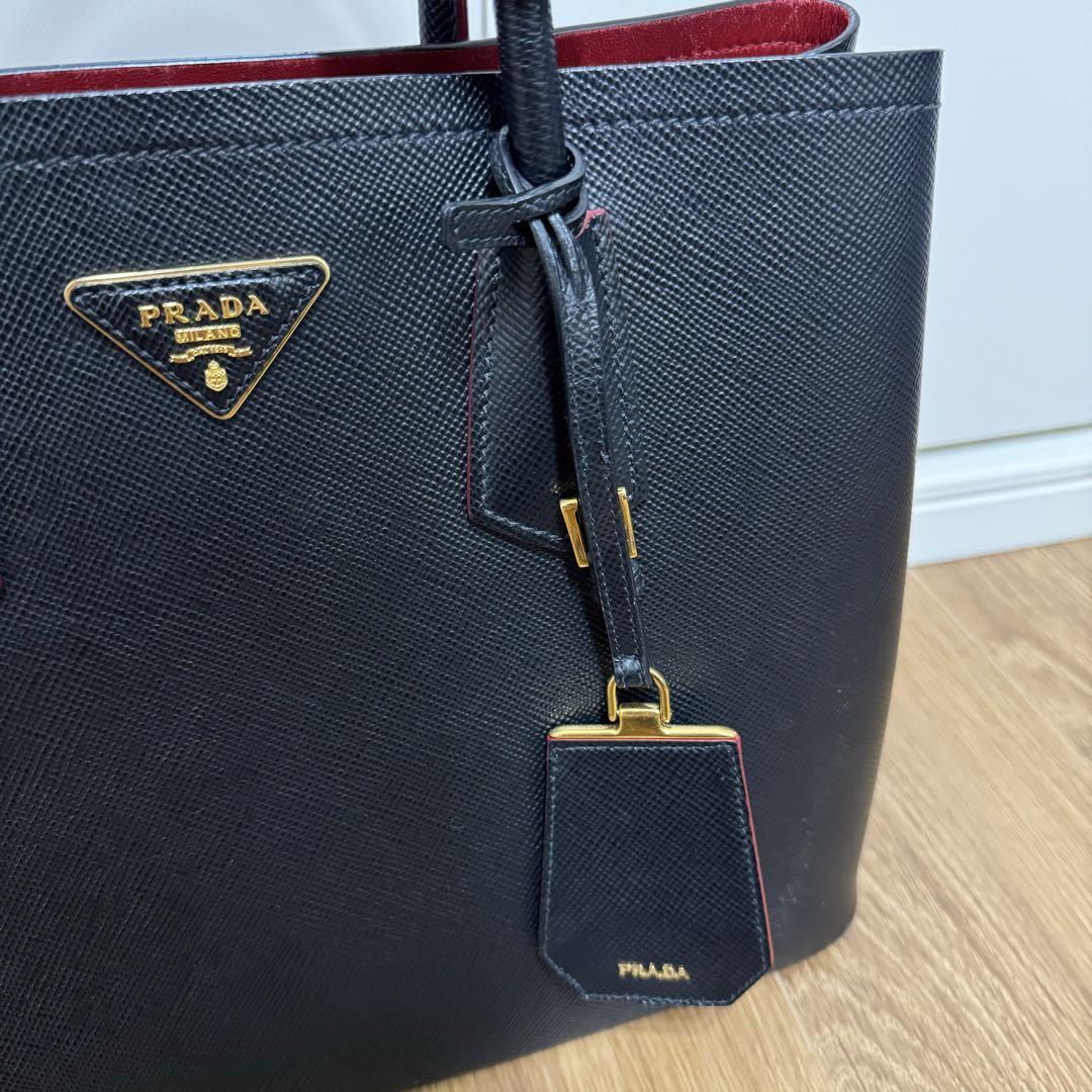PRADA★2wayサフィアーノレザー★ショルダートート PRADA ドゥーブレ サフィアーノレザー 2way トートバッグ ショルダー
