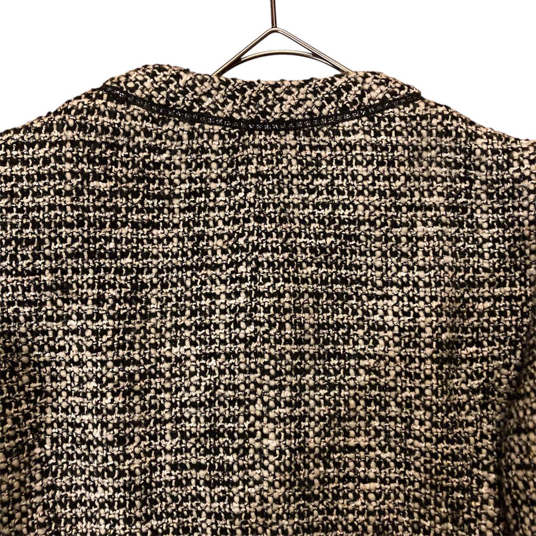 美品 23区 ツイードジャケット ノーカラー セレモニー 卒業式 入学式 M 黒