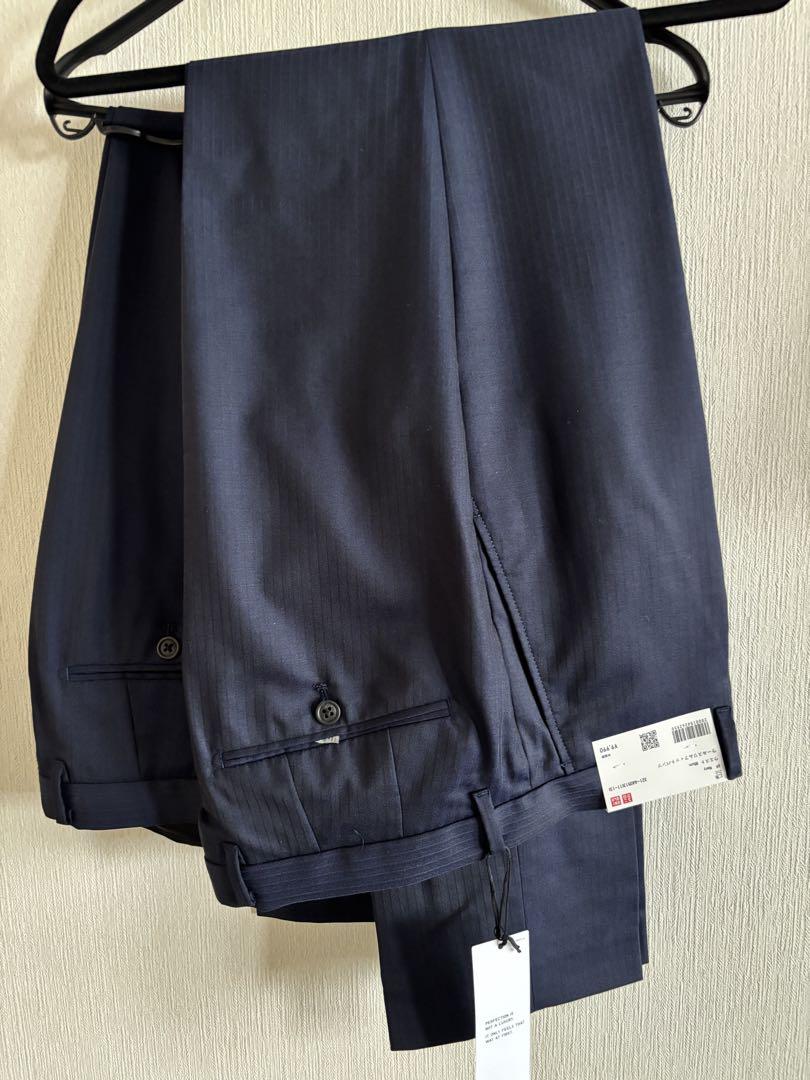 +J 21SS ネイビーストライプテーラードジャケッL パンツ85cm2本