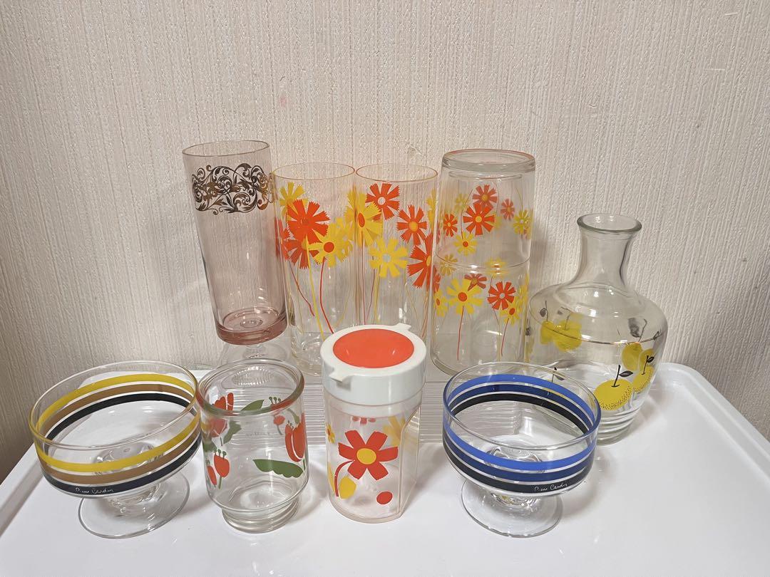 1970年代 昭和レトロ グラス・アイスクリームグラスなど9点セット