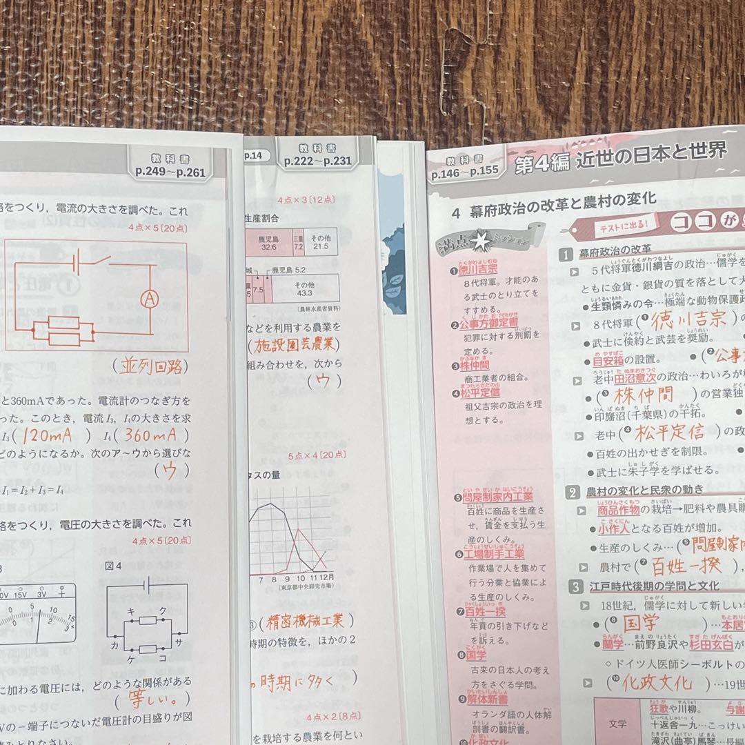 中学生　テキスト　問題集　暗記　9教科　34冊セット　赤シート付き　教科書対応