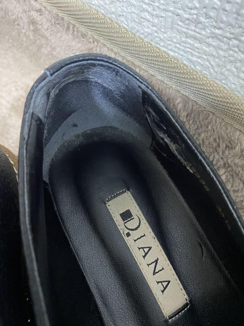 美品 DIANA ダイアナ 厚底ローファー グリッター 24.0cm