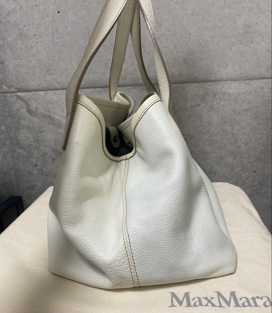 MaxMara ホワイトレザー ハンドバッグ