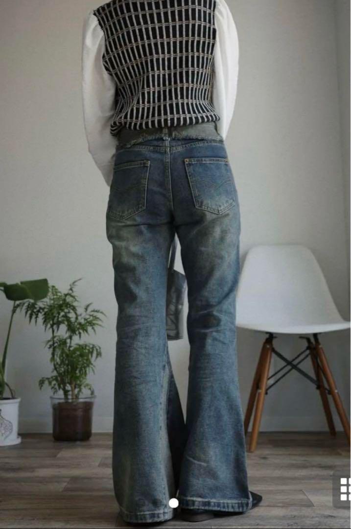 osrsオシリス　ウエストフリンジフレアパンツ　新品未使用　Mサイズ