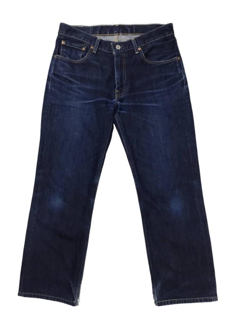 M特別オファー Levi'sリーバイス502レプリカ革パッチ赤耳W32表記濃紺美