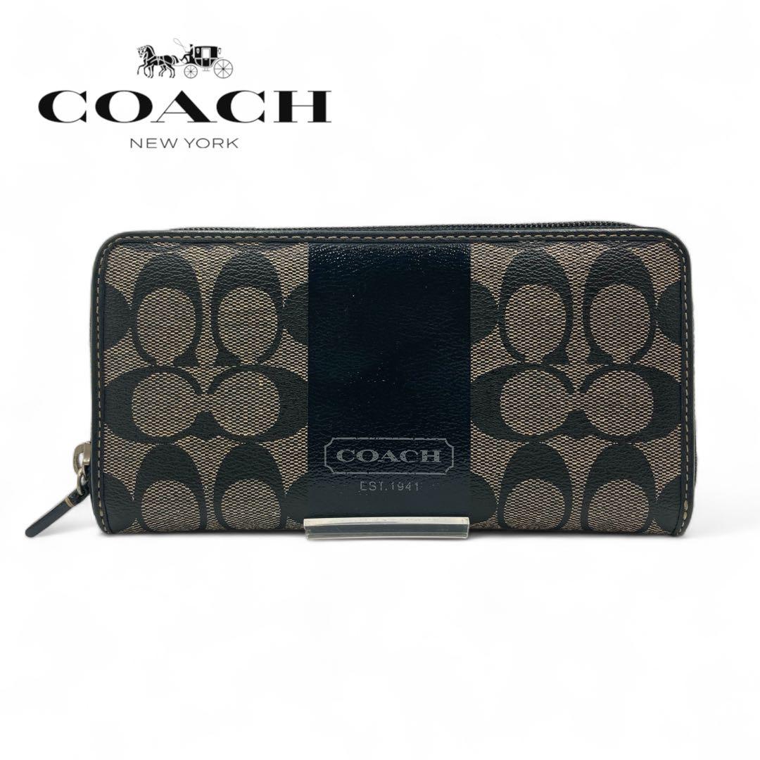 COACH 長財布 シグチャーらウンド長財布 コーチ COACH 財布 レディース 長財布 花柄 シグネチャー
