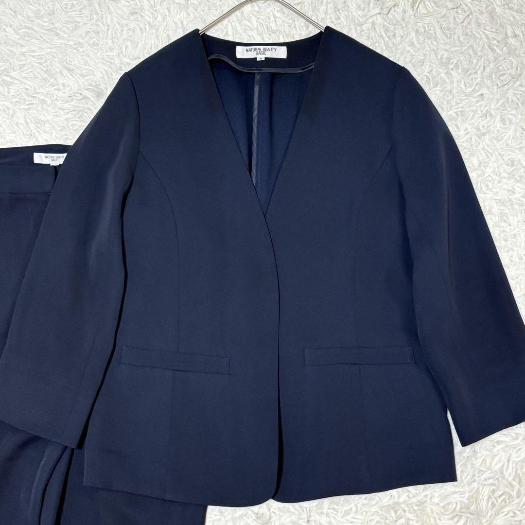 【福袋セール】 美品 パンツ ノーカラー ナチュラルビューティーベーシック 近年 スーツ・フォーマル・ドレス