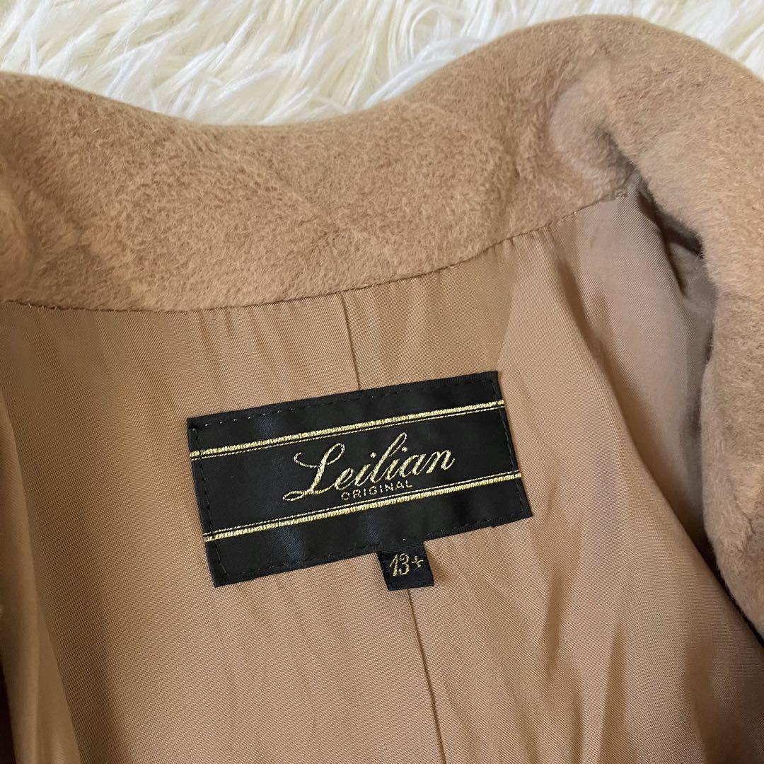 美品 Leilian アンゴラウールのハーフコート キャメル 大きい