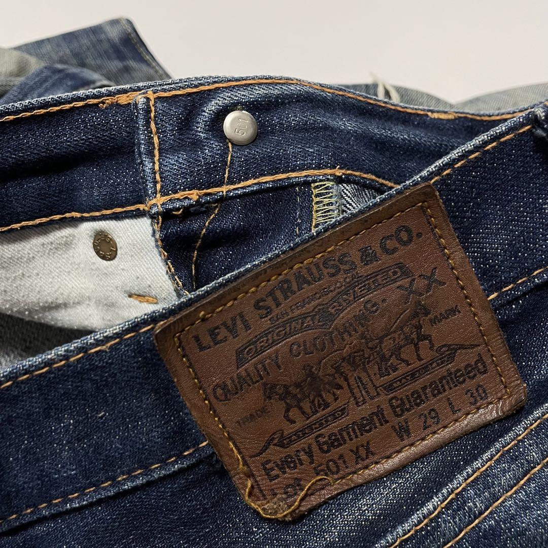 90s LEVI’S 501xx BIGE 復刻 ダメージ 赤耳 鬼ヒゲ 蜂の巣