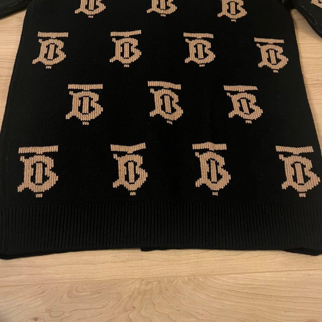 【美品】バーバリーTBモノグラムウールカーディガン ブラックM芸能人着用 【美品】バーバリーTBモノグラムウールカーディガン ブラックM芸能人着用
