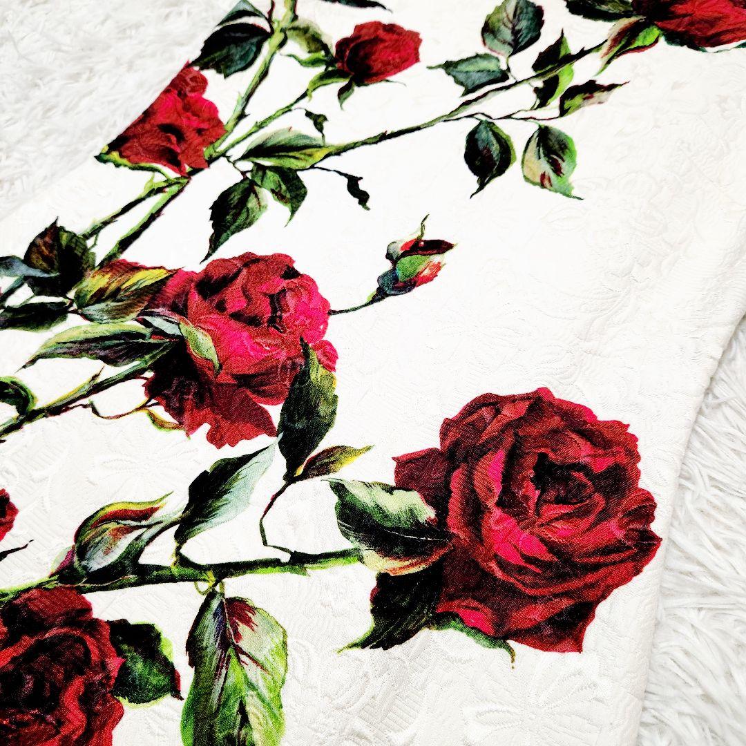 美品】DOLCE&GABBANA ドルガバ 花柄 薔薇 ワンピース 白 38