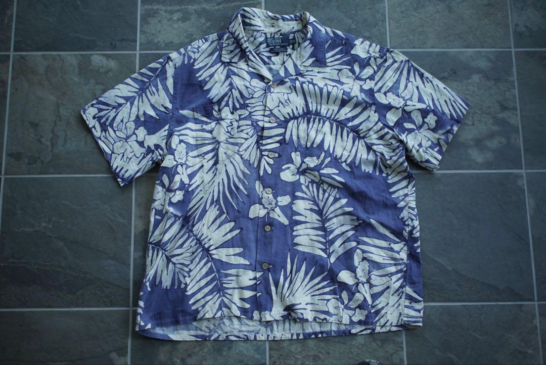 POLO RALPH LAUREN リネン アロハシャツ XL ビンテージ
