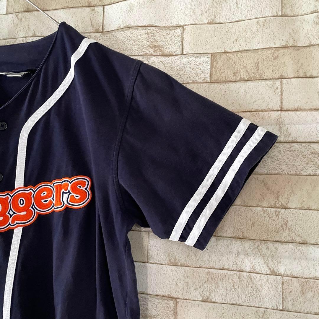 ディズニー ベースボールシャツ 刺繍 ティガー ネイビー ホワイト M ディズニー ベースボールシャツ 刺繍 ティガー ネイビー ホワイト M