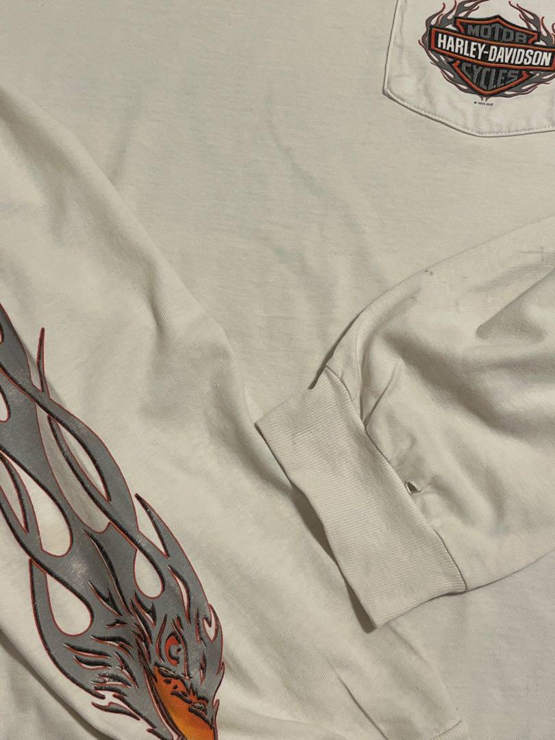 00s ハーレー tee ロングスリーブ 袖プリ 3XL