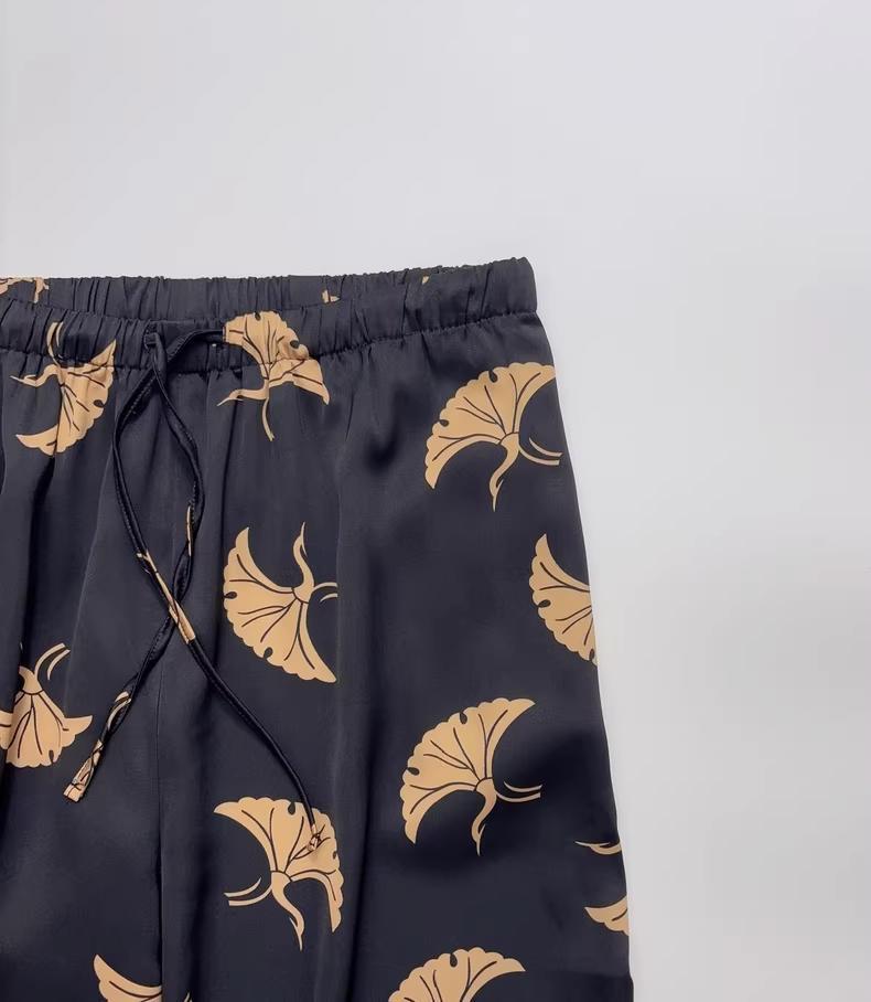 Dries Van Noten ゴムウエスト フローラル プリント ロングパンツ