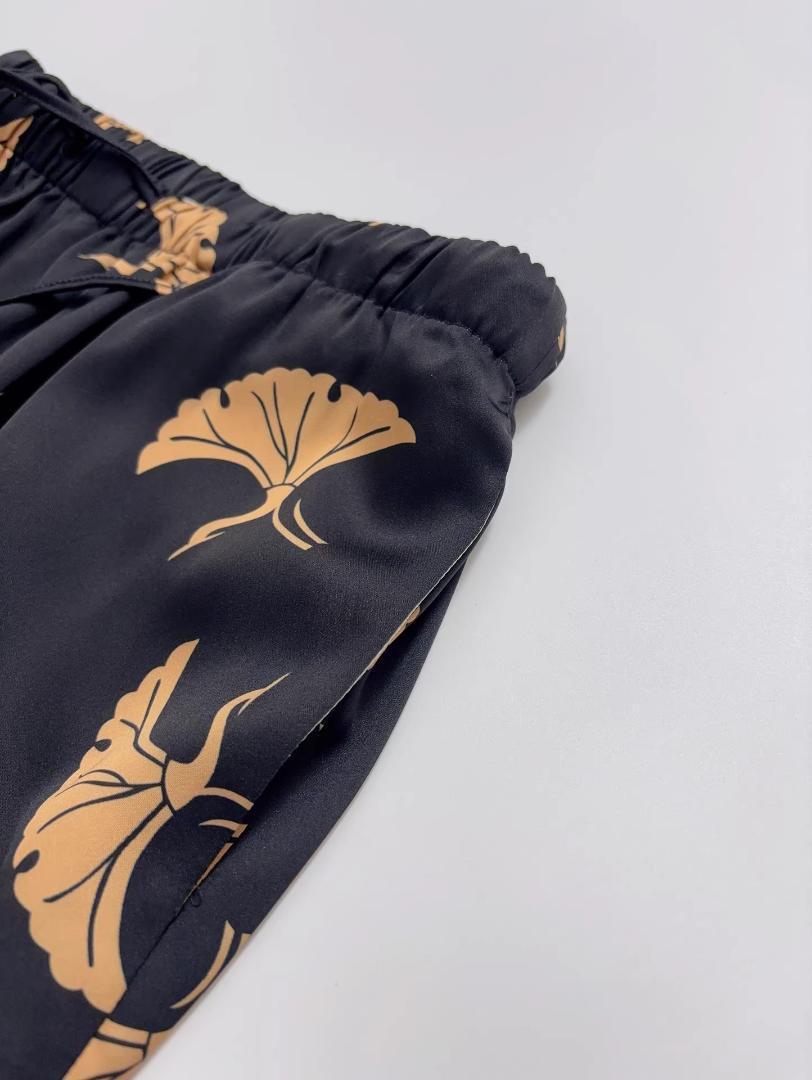 Dries Van Noten ゴムウエスト フローラル プリント ロングパンツ