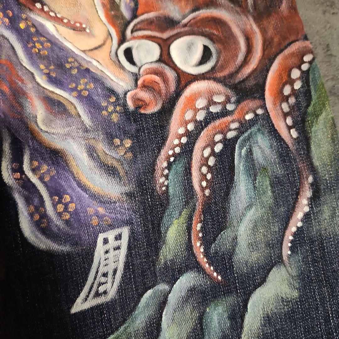 GAP　ストレート　和柄ペイント