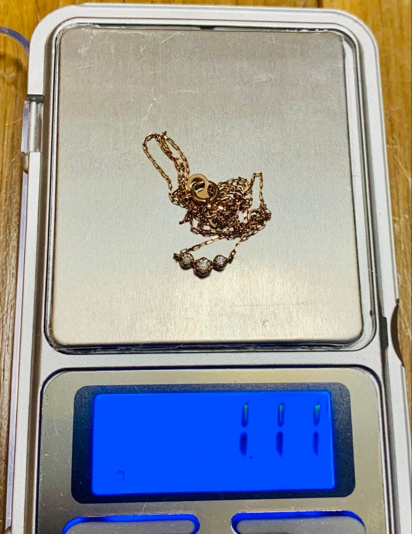 4℃ ヨンドシー K18 ダイヤモンドネックレス 18金 ピンクゴールド