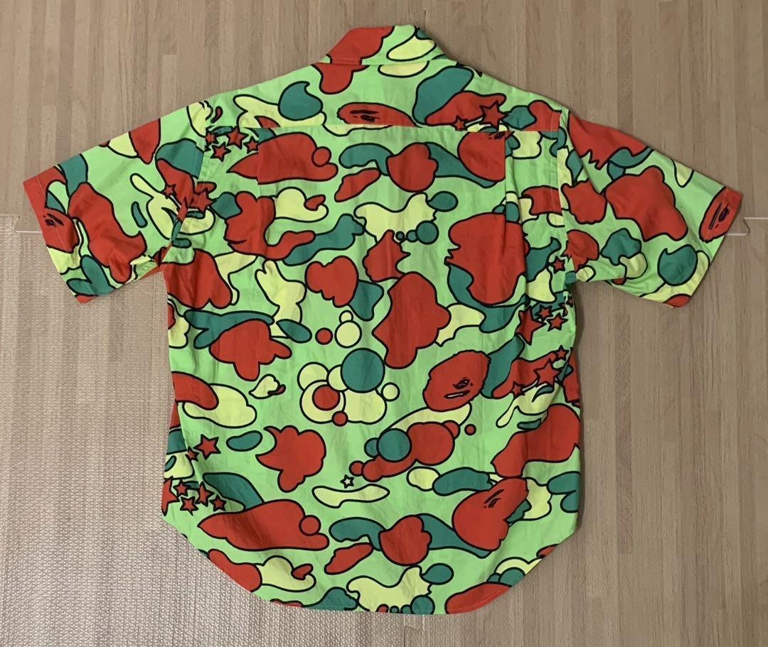 ★激レア APE sta camo サイケ 半袖 シャツ S シャーク kaws
