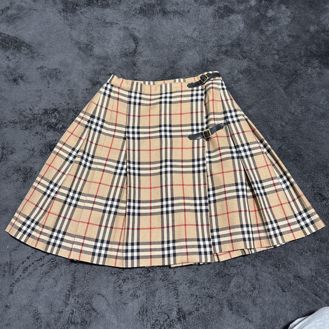BURBERRY Burberrys ノバチェックミニスカート プリーツ 巻