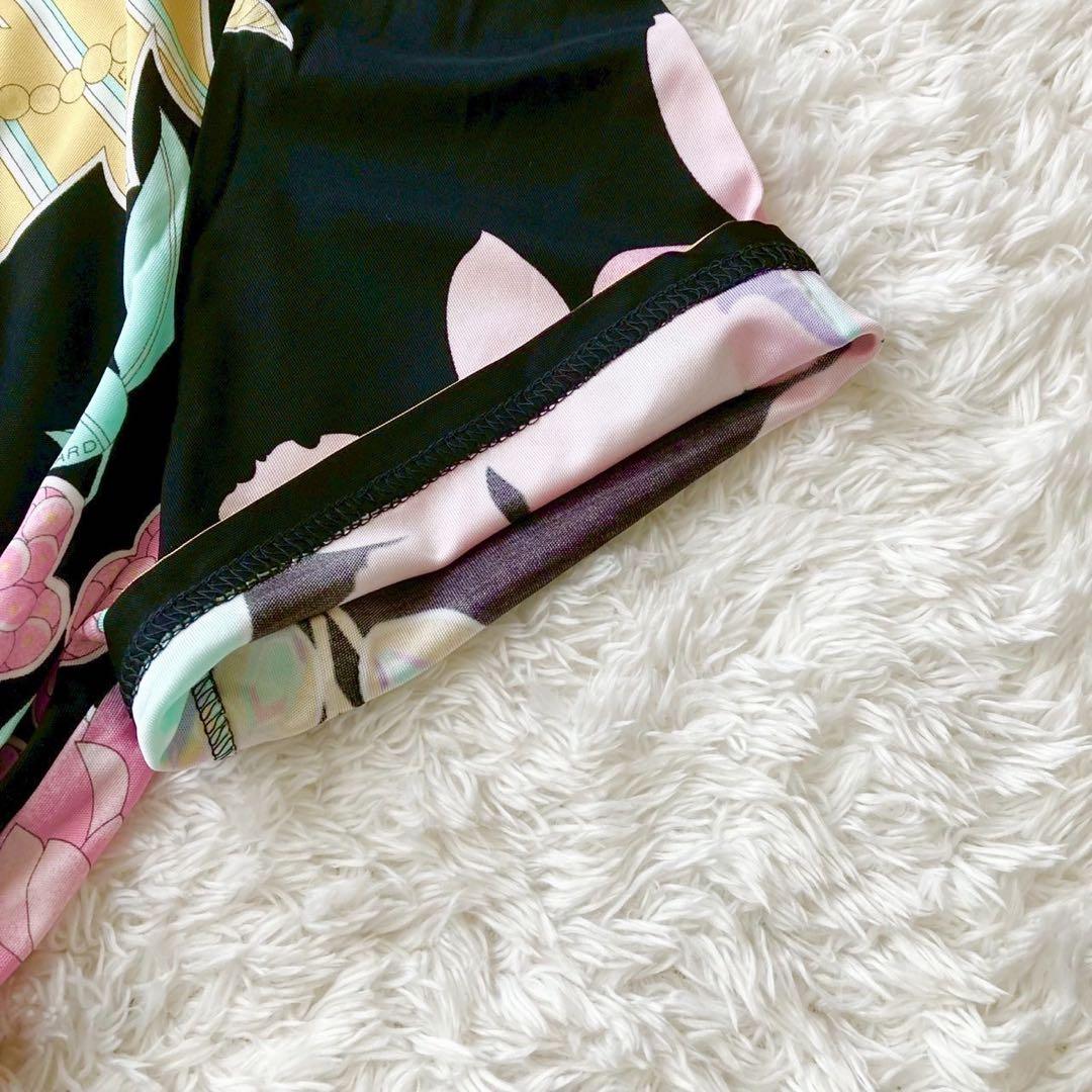 未使用タグ付き レオナールパリ 半袖 ワンピース 花柄 フラワー