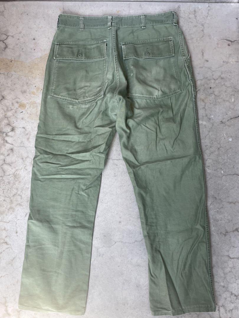 60s og-107 ベイカーパンツ　US ARMY 米軍実物　コットンサテン
