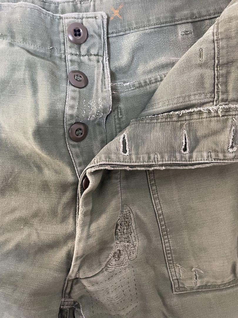 60s og-107 ベイカーパンツ　US ARMY 米軍実物　コットンサテン