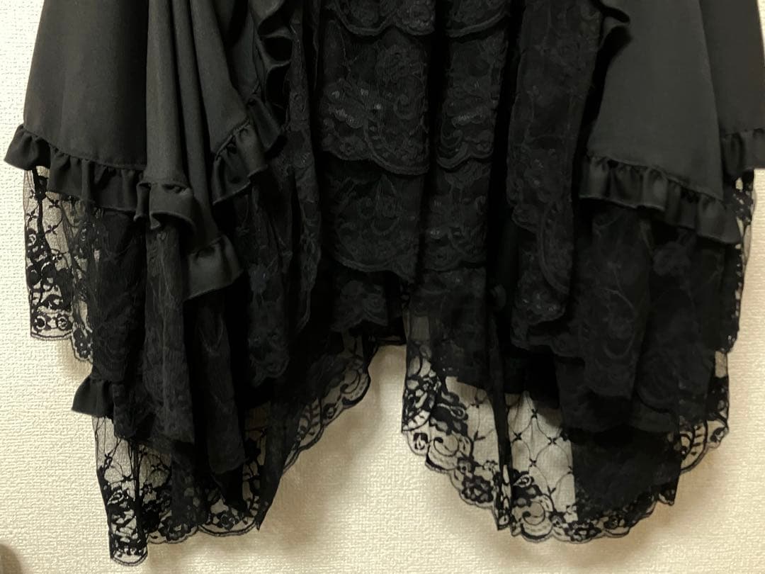 Marble 造形美ドレスワンピース:黒×黒レース Marble 造形美ドレスワンピース:黒×黒レース