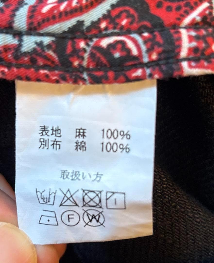 【美品】JELADO ジェラード　リネンツイルリボンパンツ　Lサイズ　黒　麻