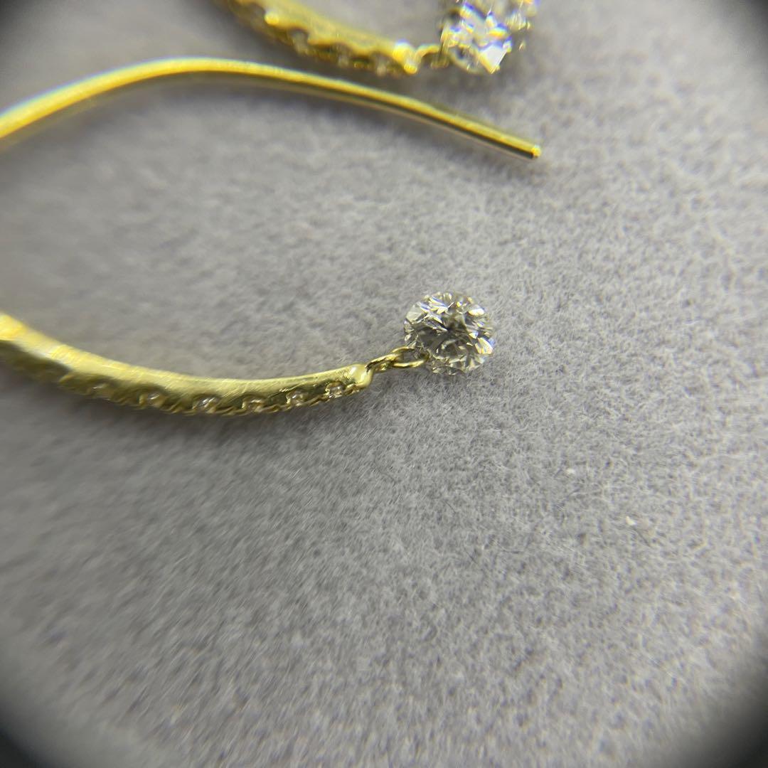 ☆ピアス K18/18金/750☆ダイヤ付き ゴールド 両耳 ペア