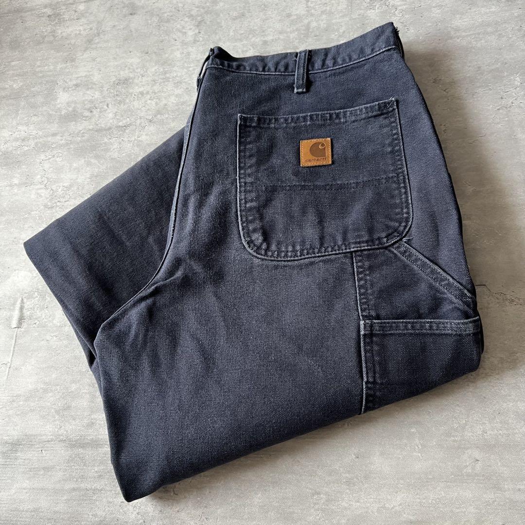 【希少サイズ36×32】carharttキャンバスダックパンツ古着ガシガシ系