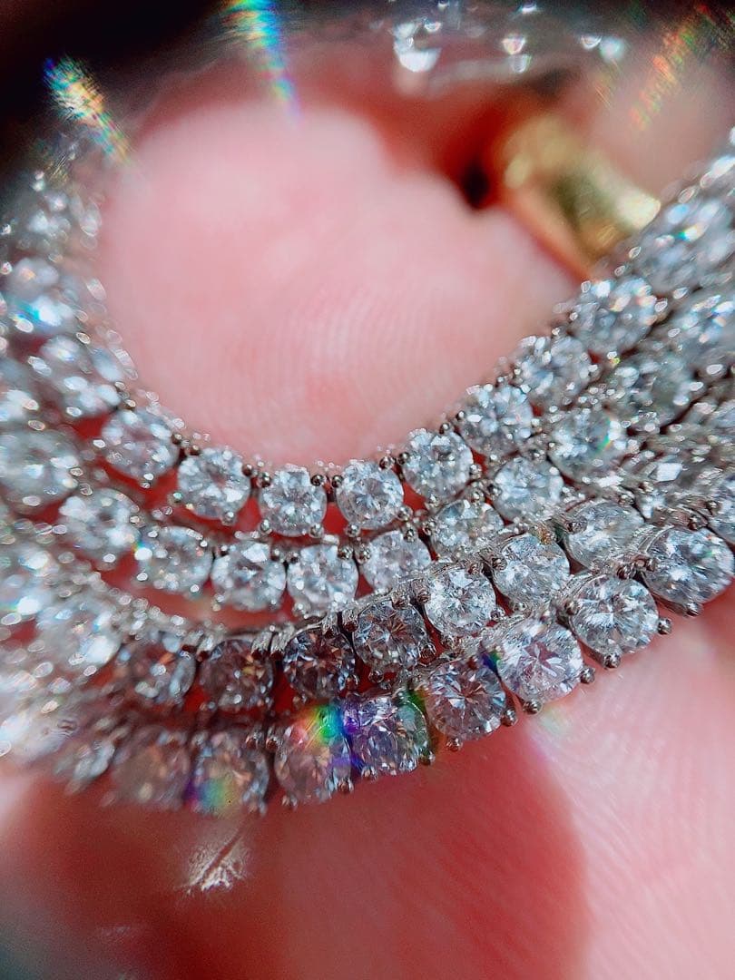 ★15ctUP★✨3.0mmダイヤモンドK18WGテニスネックレス50cm