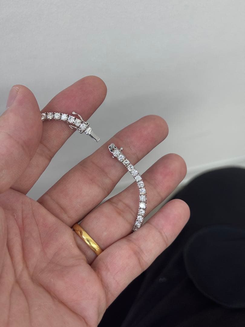 ★15ctUP★✨3.0mmダイヤモンドK18WGテニスネックレス50cm