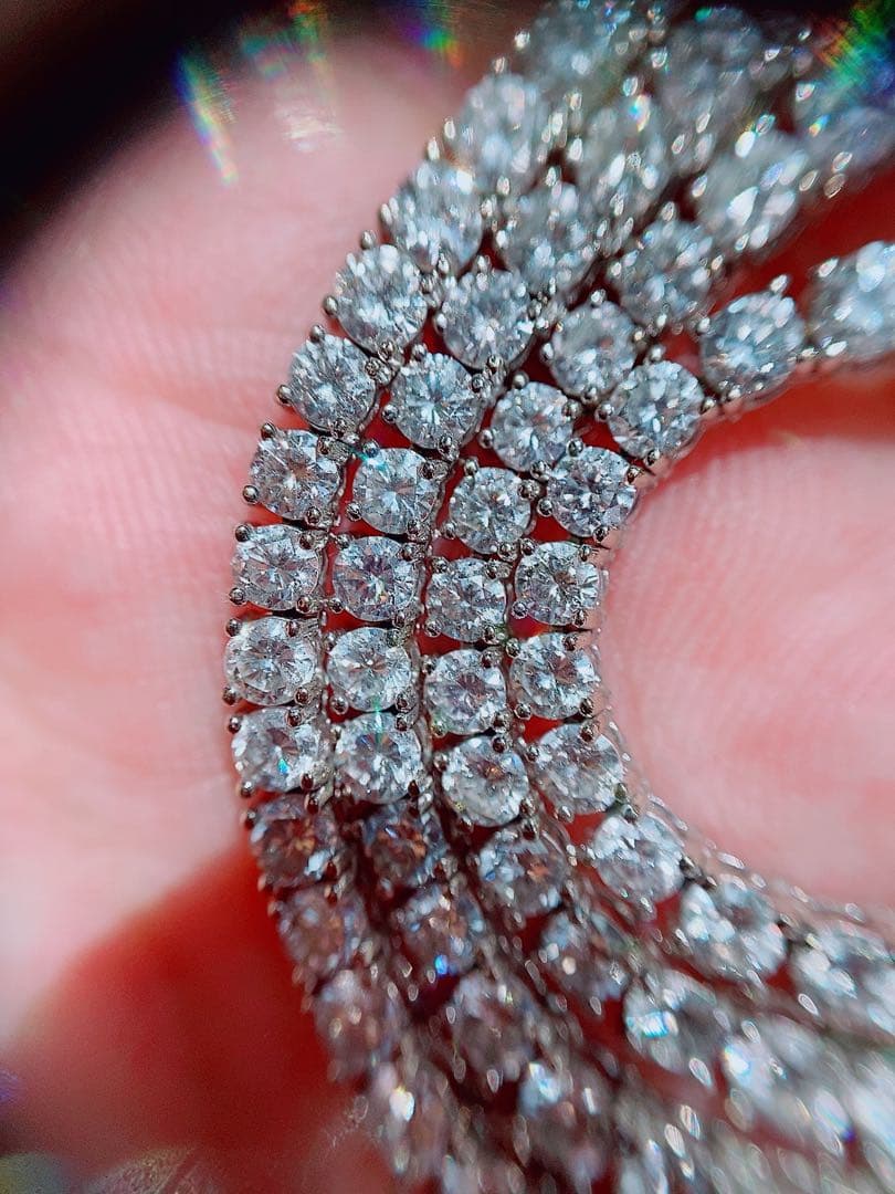 ★15ctUP★✨3.0mmダイヤモンドK18WGテニスネックレス50cm