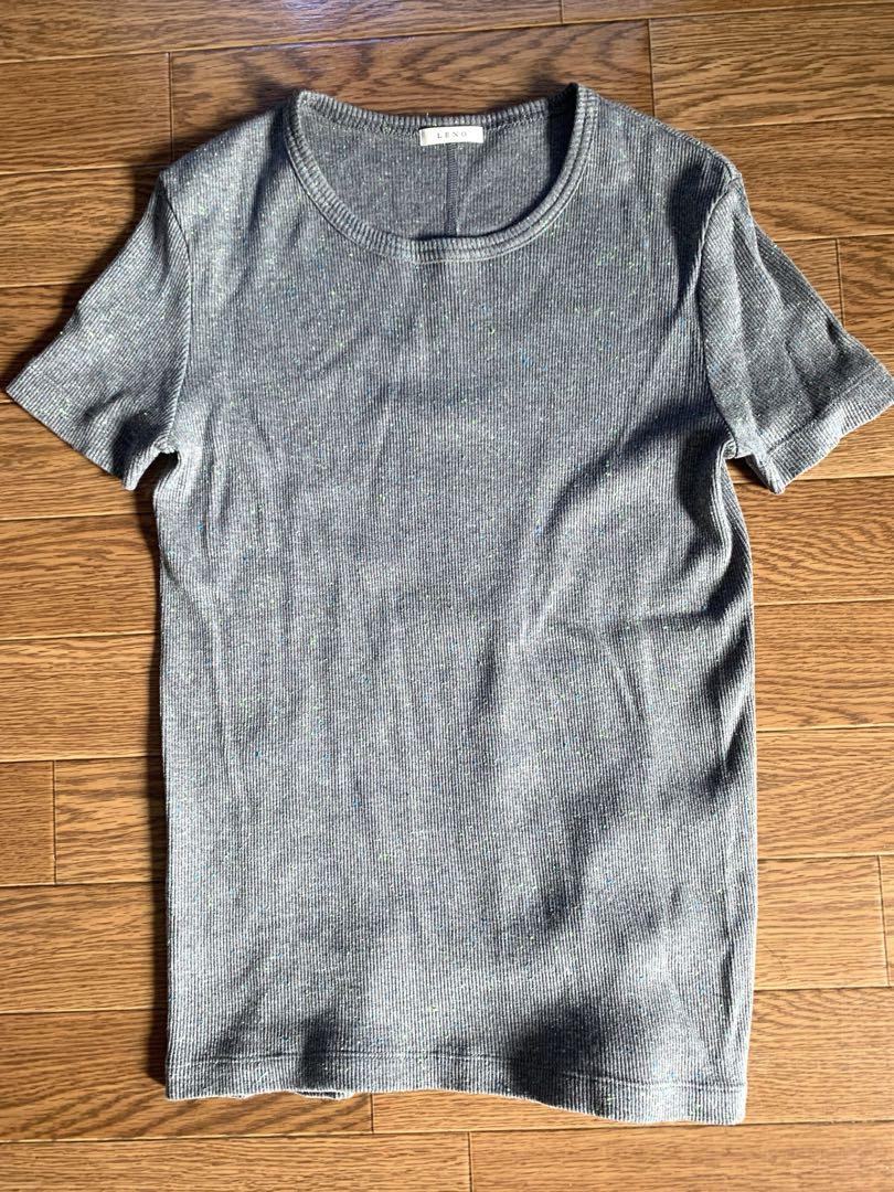 LENO PETITE T-SHIRT DARK GRAY×NEON