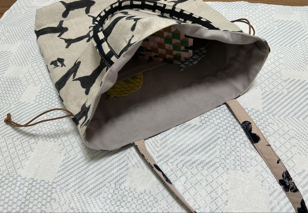 週末sale】ハンドメイド♡ミナペルホネン♡きんちゃくトート