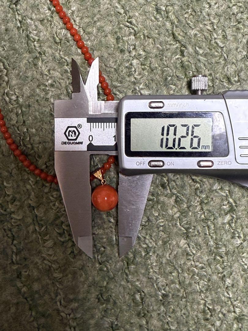 珊瑚ネックレス10.2mm、k18金、（120）